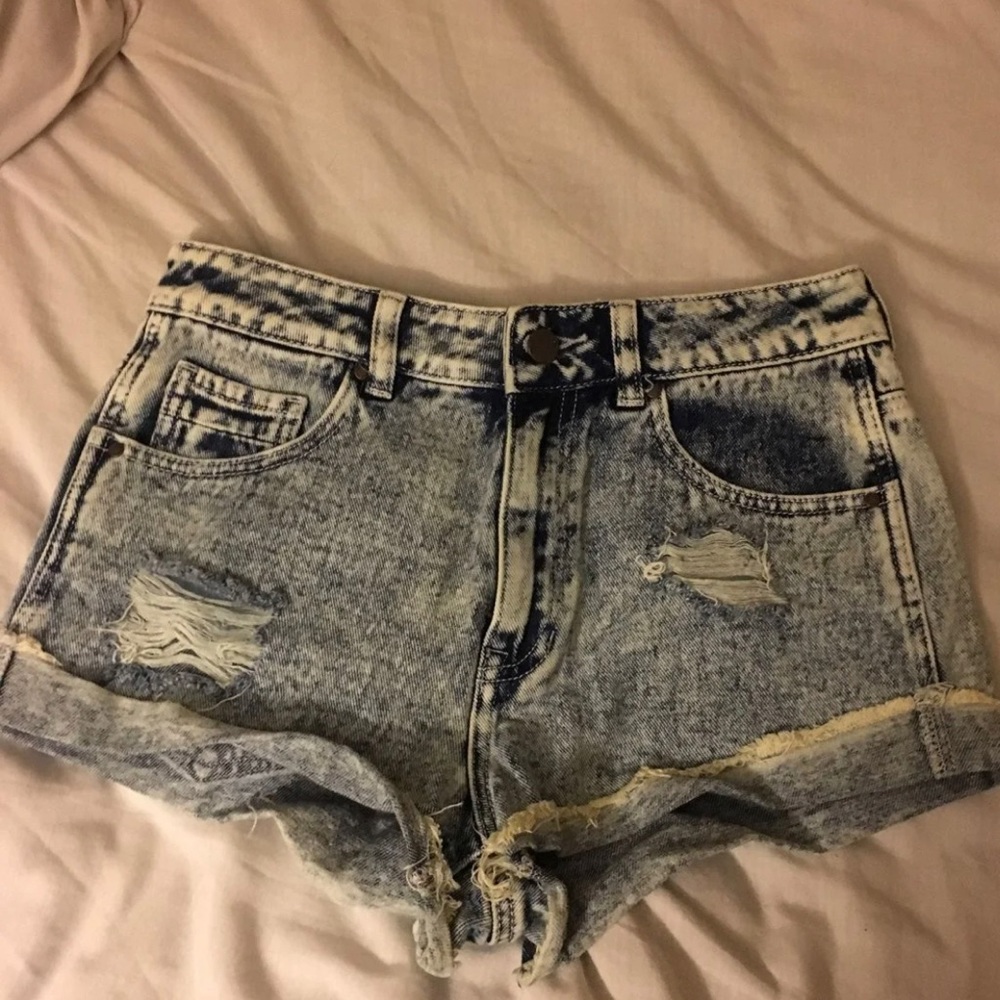 Pacsun Distressed High Waisted Denim Shorts